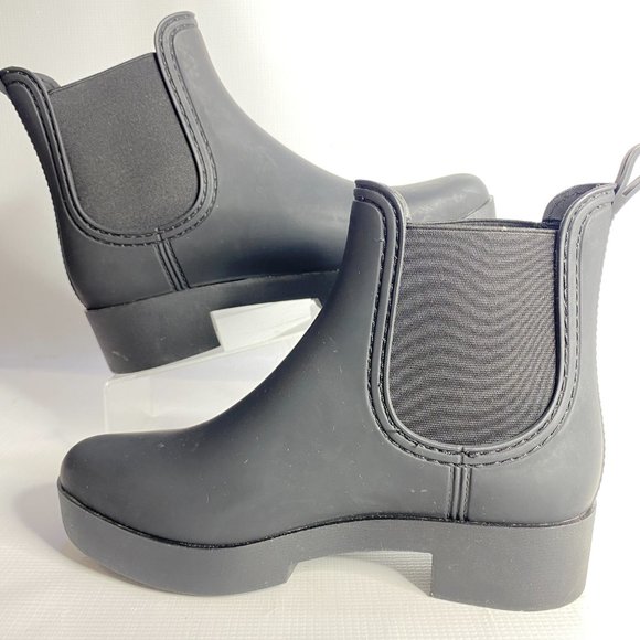 Jeffrey Campbell Women's Black Ankle Rainboots - Picture 6 of 10